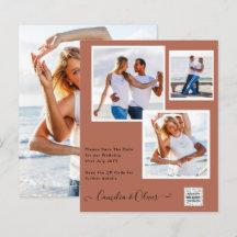 Modernes FOTO Hochzeit Einladung QR CODE UAWG Cinn