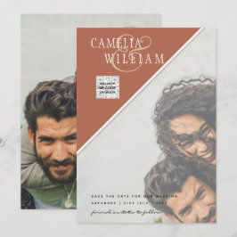 Modernes FOTO Hochzeit Einladung QR CODE UAWG Cinn