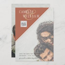 Modernes FOTO Hochzeit Einladung QR CODE UAWG Cinn