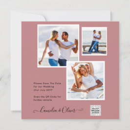 Modernes FOTO Hochzeit Einladung QR CODE UAWG Dust