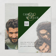 Modernes FOTO Hochzeit Einladung QR CODE UAwg Gree