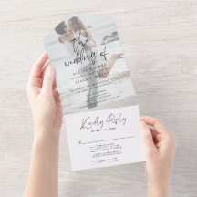 Modernes Foto Hochzeit in einer Einladung