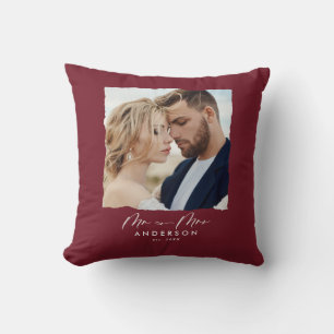 Modernes Foto Hochzeit personalisiert Mr. und Mrs. Kissen