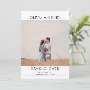 Modernes Foto Hochzeit rettet das Datum Einladung