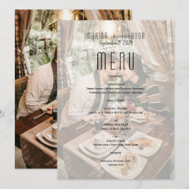 Modernes Foto Hochzeitsmenü Menükarte