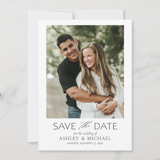 Modernes Foto Hochzeitsszenario speichern Sie die  Save The Date (Vorderseite)