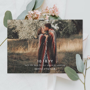 Modernes Foto Hochzeitsvorlage Save the Date Postc