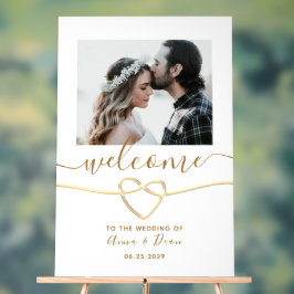 Modernes Foto Hochzeitswillkommen Acrylschild