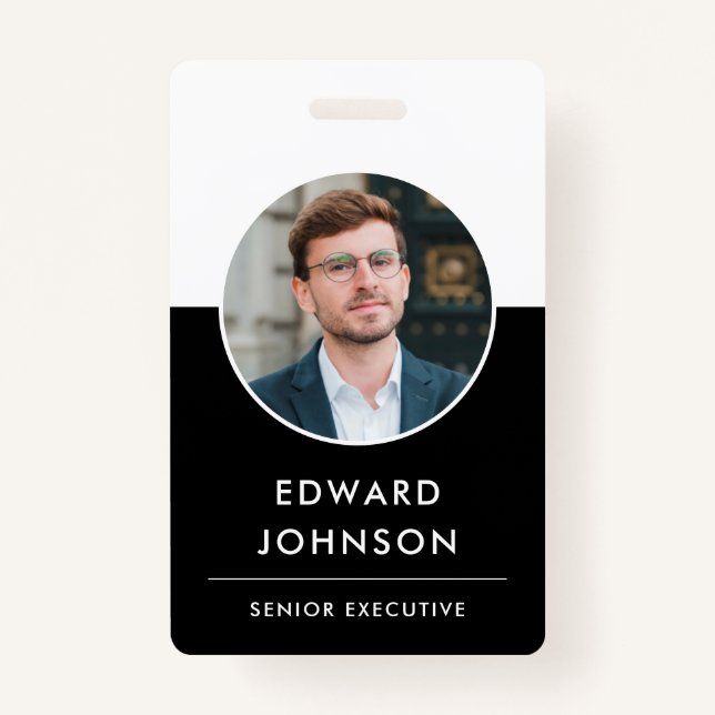 Modernes Foto ID Barcode Card Mitarbeiter Ausweis (Vorderseite)