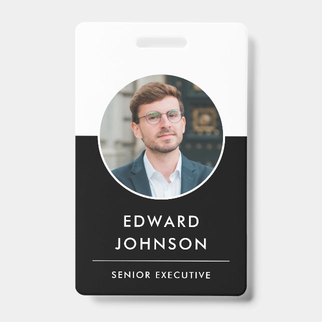 Modernes Foto ID QR Code Card Mitarbeiter Ausweis (Vorderseite)