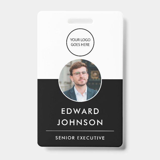 Modernes Foto ID QR Code Card Mitarbeiter Ausweis (Vorderseite)