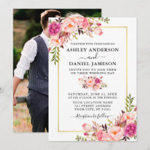 Modernes Foto in Aquarellfarbe Rosen Hochzeit