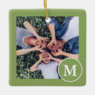 Modernes Foto in Grün und Weiß Keramikornament