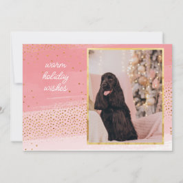 Modernes Foto in Rosa und Gold Mitteilungskarte