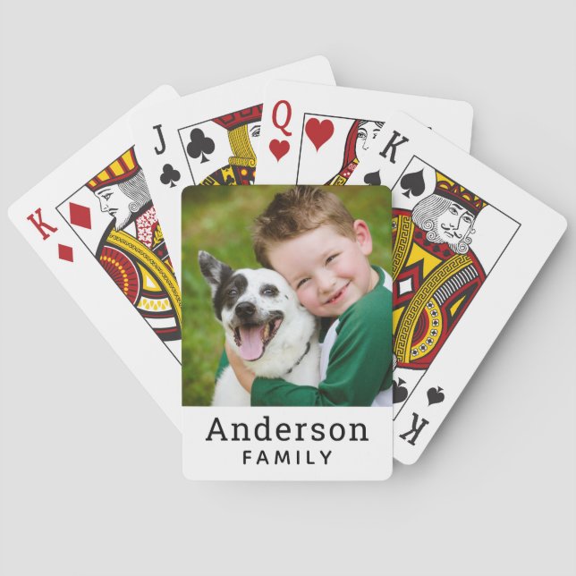 Modernes Foto in Weiß und Schwarz Spielkarten (Rückseite)