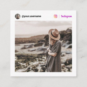 Modernes Foto Instagramm Social Media minimal weiß Telefonnummerkarte