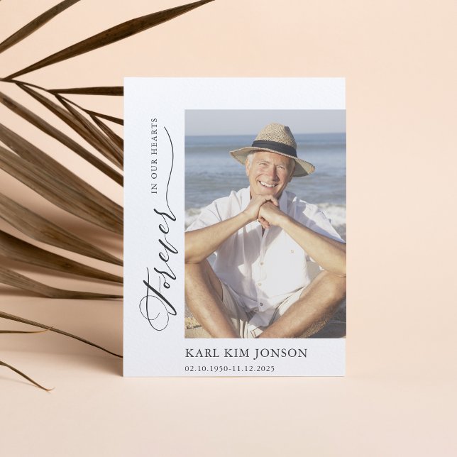 Modernes Foto Kalligrafie Script Beileid Beerdigun Dankeskarte (Von Creator hochgeladen)