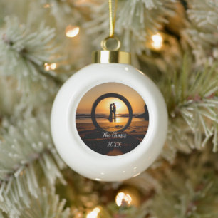 Modernes Foto Keramik Kugel-Ornament
