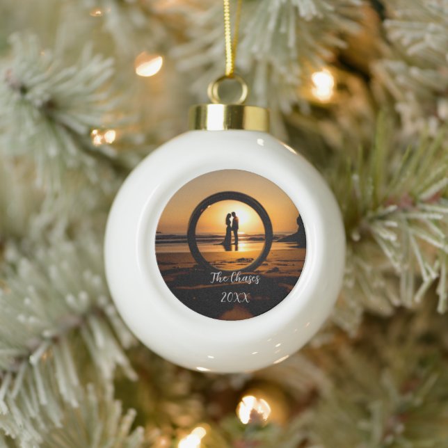 Modernes Foto Keramik Kugel-Ornament (Baum)