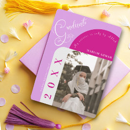Modernes Foto kühne Lila Girly Islamische Abschlus Einladung