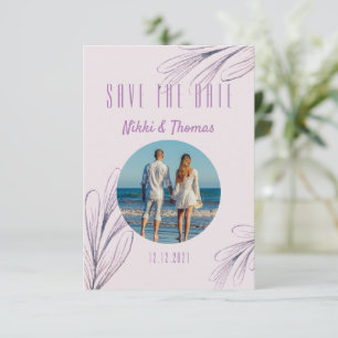Modernes Foto Lila Schrift Save the Date Elegant