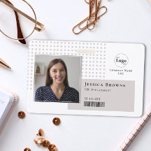 Modernes Foto-Logo QR Barcode Beige Weiß