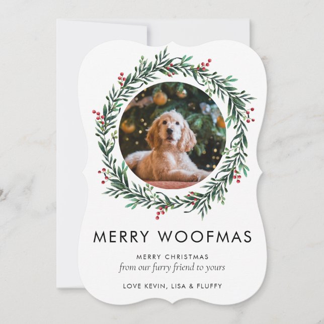 Modernes Foto Meroofmas Weihnachtsfest Hundeschrei Feiertagskarte (Vorderseite)