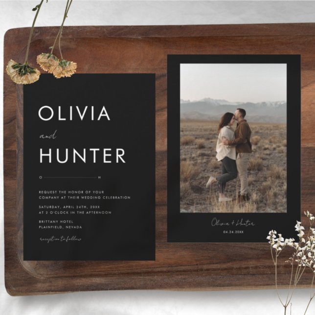 Modernes Foto Minimalistische Hochzeitseinladung Einladung (Von Creator hochgeladen)