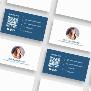 Modernes Foto Minimalistischer QR-Code Soziale Med Visitenkarte