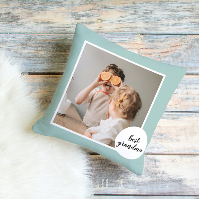 Modernes Foto Minze Liebliches Grandma Geschenk Kissen (Von Creator hochgeladen)