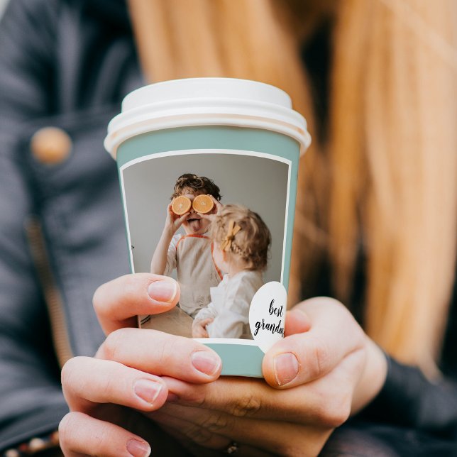Modernes Foto Minze Liebliches Grandma Geschenk Pappbecher (Von Creator hochgeladen)