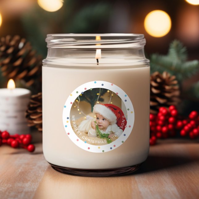 Modernes Foto mit farbenfrohen Lichtern Runder Aufkleber (Modern Colorful Lights Photo Classic Round Sticker)