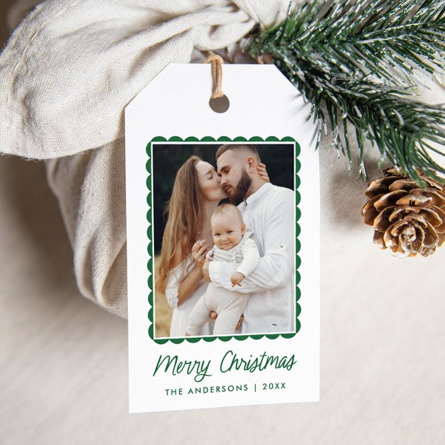 Modernes Foto mit grüner Skulptur Geschenkanhänger (Von Creator hochgeladen)