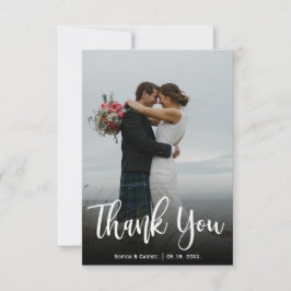Modernes Foto mit Handschrift Dankeschön-Karte Dankeskarte