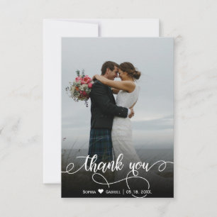 Modernes Foto mit Handschrift Dankeschön-Karte Dankeskarte