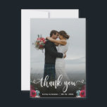 Modernes Foto mit Handschrift Dankeschön-Karte Dankeskarte<br><div class="desc">Moderne Stilvolle Hochzeit danke Ihnen Postkartenvorlage mit einem vollen vertikalen Foto auf der Vorderseite mit dem Text "Danke" in einem handgeschriebenen Typografie-Script-Schriftart in Weiß auf dem Bild. Personalisieren Sie den individuelle Name und danken Sie Ihnen Nachricht. Wenn Sie lieber Ihre Notiz handschreiben, löschen Sie einfach den Beispieltext, um mehr Platz...</div>