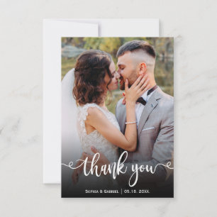 Modernes Foto mit Handschrift Dankeschön-Karte Dankeskarte