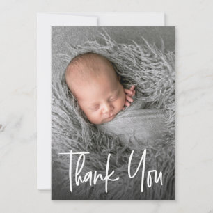 Modernes Foto mit individueller Babydusche Dankeskarte