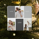 Modernes Foto mit Personalisiertem Namen Keramikornament<br><div class="desc">Modernes Foto mit Personalisiertem Namen</div>
