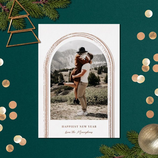 Modernes Foto mit Pinsel Folien Feiertagskarte (Von Creator hochgeladen)