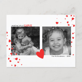 Modernes Foto mit rotem Herzen Valentinstag Feiertagspostkarte
