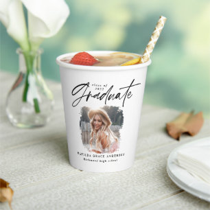 Modernes Foto mit schwarzer Schrift, eleganter Abs Pappbecher