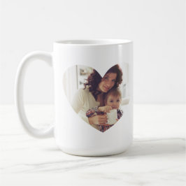 Modernes Foto mit weißem Herzen Beste Mama je Kaffeetasse