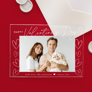 Modernes Foto mit weißem Schriftsatz zum Valentins Acryleinladungen