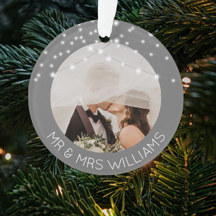 Modernes Foto Mr. & Mrs. Christmas Tree Ornament