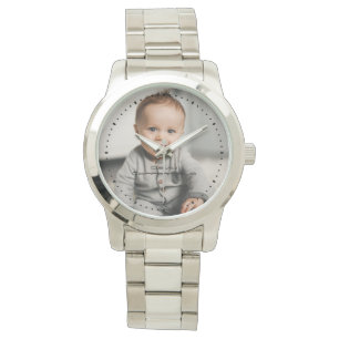 Modernes Foto Name Silver Armbanduhr