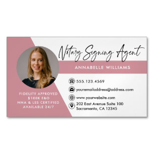 Modernes Foto Notar Signatur Agent  Magnetische Visitenkarte