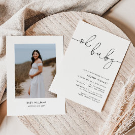 Modernes Foto Oh Baby Dusche Einladung