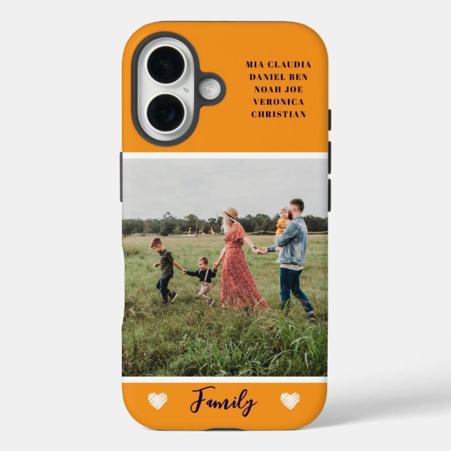 Modernes Foto Orange iPhone 16 Hülle (Rückseite)