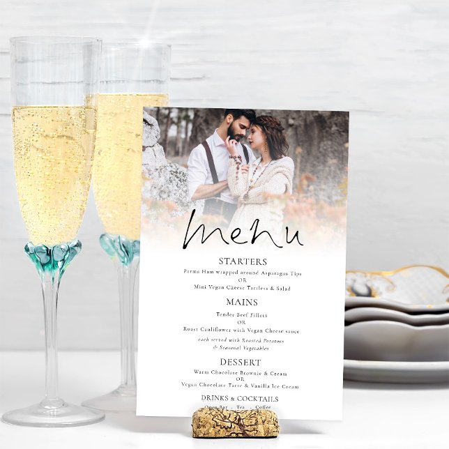 Modernes Foto-Overlay Elegantes Skript-Hochzeitmen Poster (Available digitally and printed. Part of a large matching wedding suite)